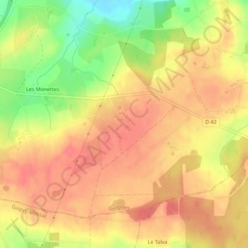 Coimur topographic map, elevation, terrain