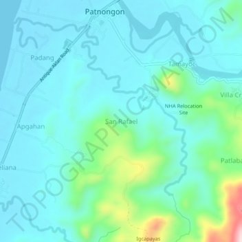 San Rafael topographic map, elevation, terrain