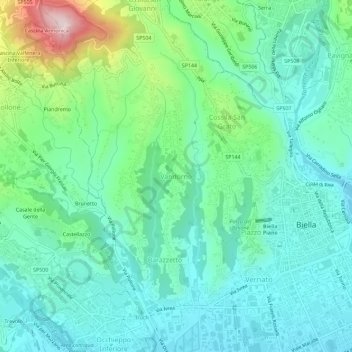 Vandorno topographic map, elevation, terrain