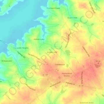 Indian Hills topographic map, elevation, terrain