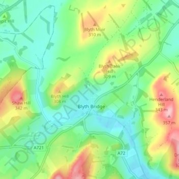 Blyth topographic map, elevation, terrain