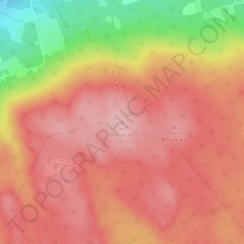 South Mountain topographic map, elevation, terrain