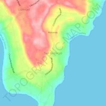San Remegio topographic map, elevation, terrain