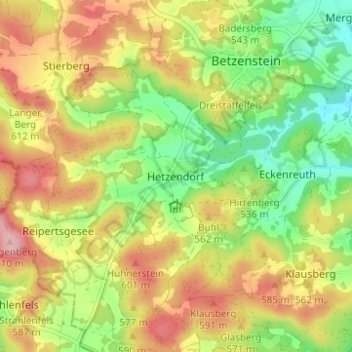 Hetzendorf topographic map, elevation, terrain