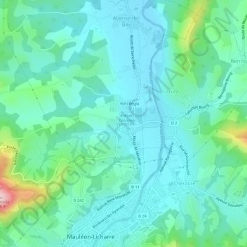 Viodos topographic map, elevation, terrain