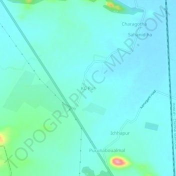 KC Pur topographic map, elevation, terrain