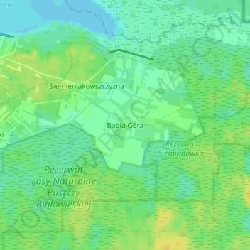 Babia Góra topographic map, elevation, terrain