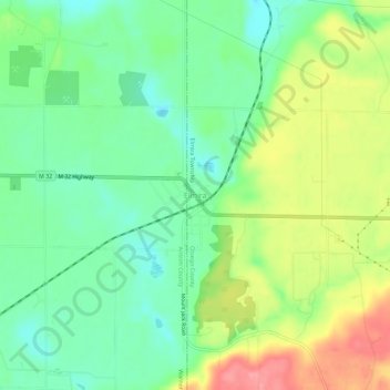 Elmira topographic map, elevation, terrain