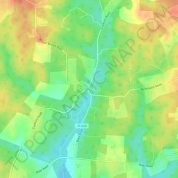 Winterpock topographic map, elevation, terrain