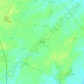 Faverolles topographic map, elevation, terrain
