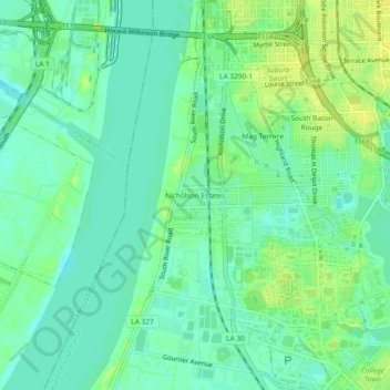 Nicholson Estates topographic map, elevation, terrain