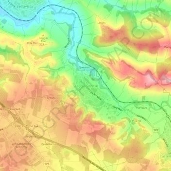 Staggia Senese topographic map, elevation, terrain