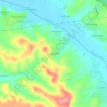 Casal do Facho topographic map, elevation, terrain