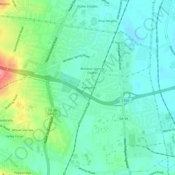 Fairvale topographic map, elevation, terrain
