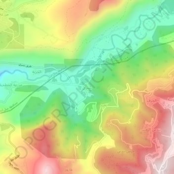 Bisri topographic map, elevation, terrain