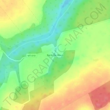 Barão de Mauá topographic map, elevation, terrain