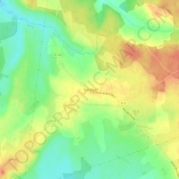 Bois Dieu topographic map, elevation, terrain