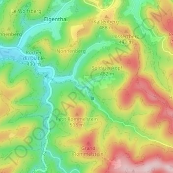 Grand Soldat topographic map, elevation, terrain