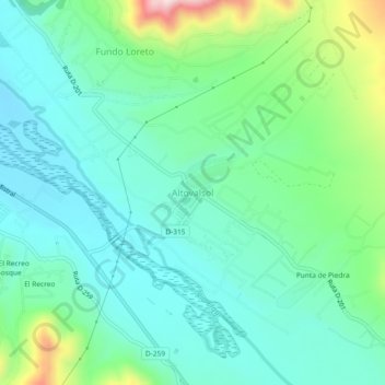 Altovalsol topographic map, elevation, terrain