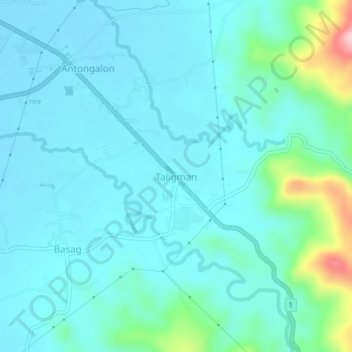 Taligman topographic map, elevation, terrain