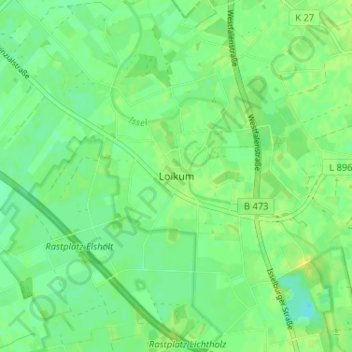 Loikum topographic map, elevation, terrain