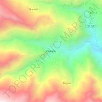 Caracalla topographic map, elevation, terrain