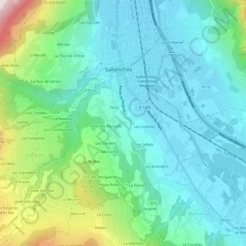 Les Normands topographic map, elevation, terrain