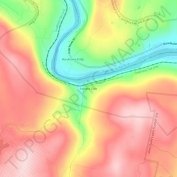 Parkers Glen topographic map, elevation, terrain