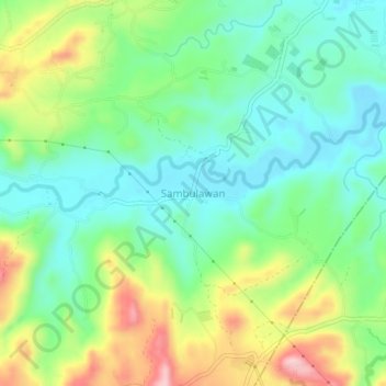 Sambulawan topographic map, elevation, terrain