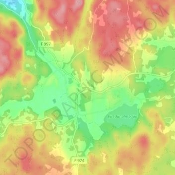 Vireda topographic map, elevation, terrain
