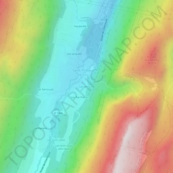 Les Verduns topographic map, elevation, terrain