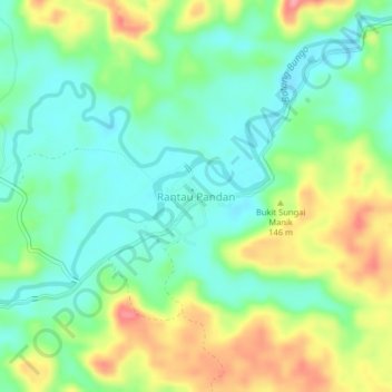 Rantau Pandan topographic map, elevation, terrain