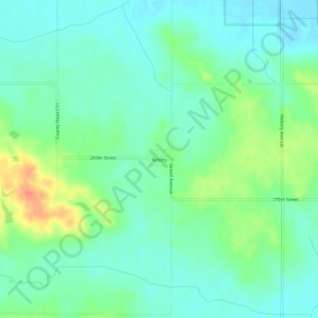 Kesley topographic map, elevation, terrain