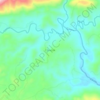 Cibadak topographic map, elevation, terrain