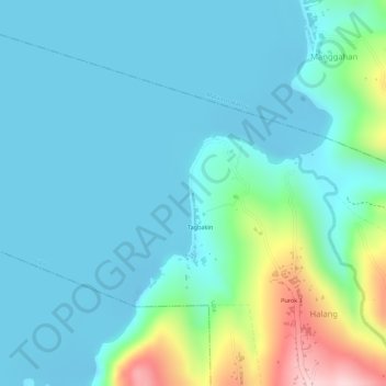 View to Taal Lake topographic map, elevation, terrain