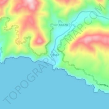 Chocola topographic map, elevation, terrain