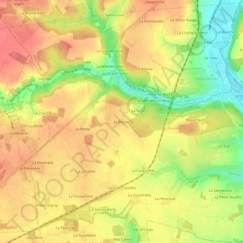 Le Boulay topographic map, elevation, terrain