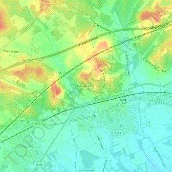Mas des Caves topographic map, elevation, terrain
