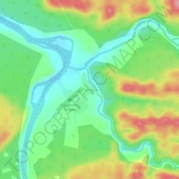 Timpia topographic map, elevation, terrain