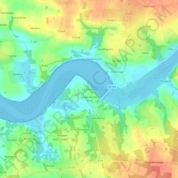 Le Passage topographic map, elevation, terrain