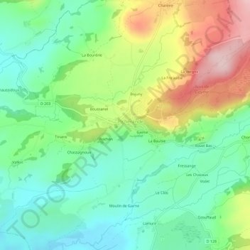 Le Bourg topographic map, elevation, terrain