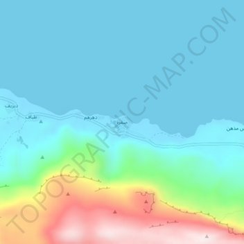 Siqirah topographic map, elevation, terrain