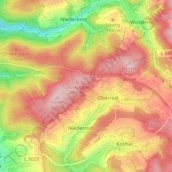 Am Nollen topographic map, elevation, terrain