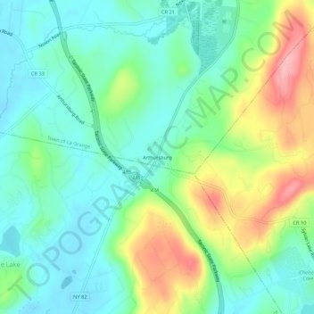 Arthursburg topographic map, elevation, terrain