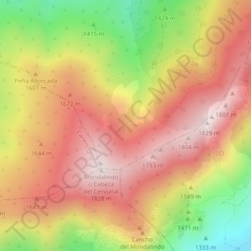 La Pedriza topographic map, elevation, terrain