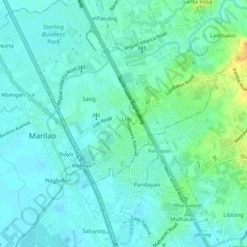 Lias topographic map, elevation, terrain