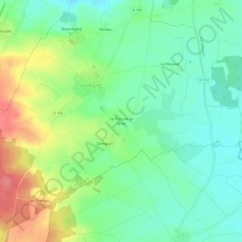Le Puits de La Grue topographic map, elevation, terrain