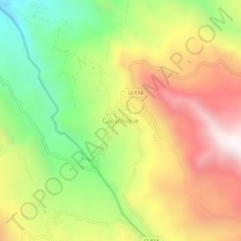 Capachique topographic map, elevation, terrain