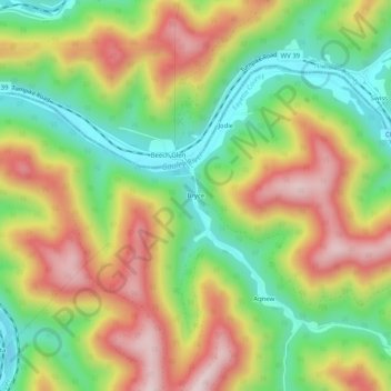 Bryce topographic map, elevation, terrain