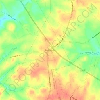 Cochranville topographic map, elevation, terrain